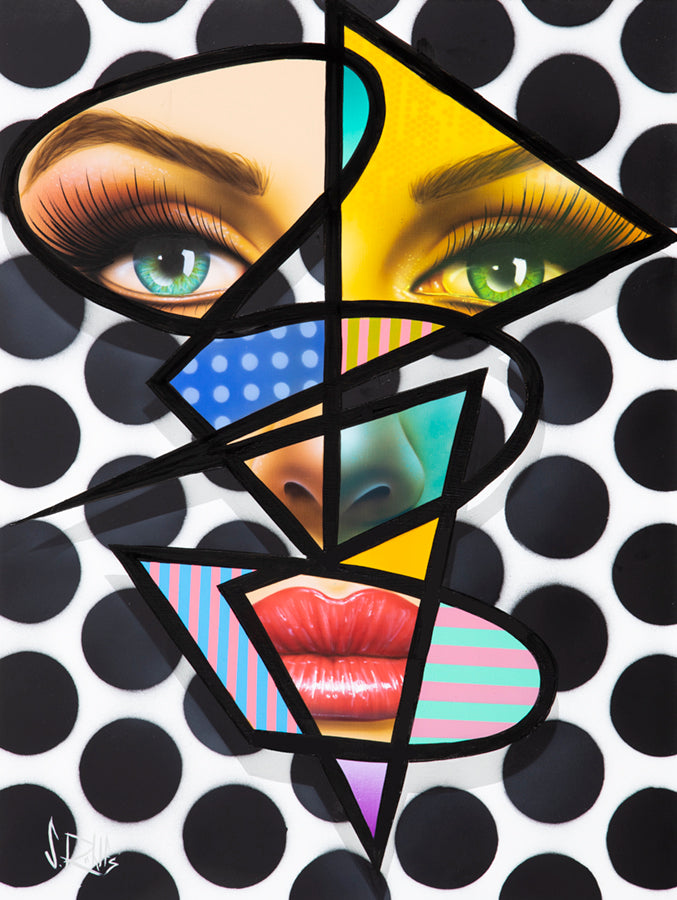 abstract pop art portrait art of a woman by Scott Rohlfs