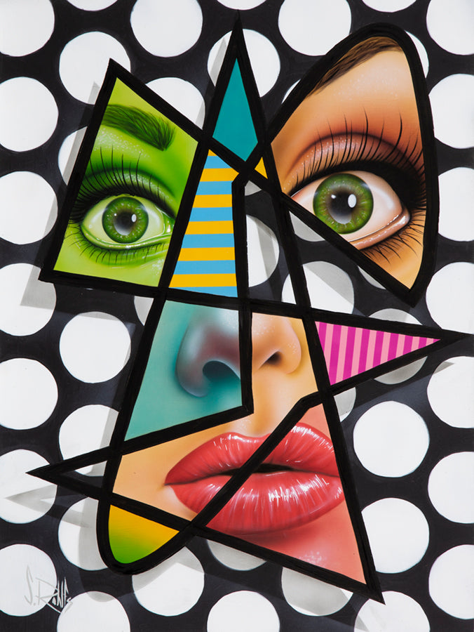 abstract pop art portrait art of a woman by Scott Rohlfs