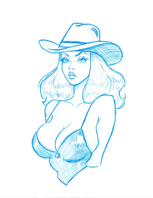 Cowgirl Sketch - Scott Rohlfs Art