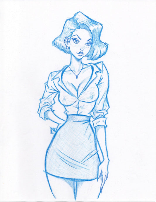 Secretary 1 Sketch - Scott Rohlfs Art